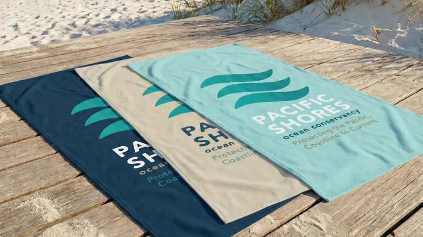 Custom promotional towels with company logo