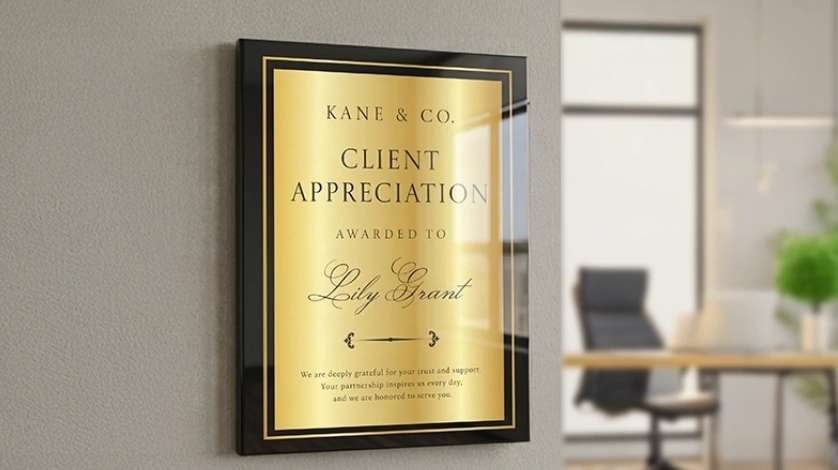 Custom business awards and certificates for employee recognition