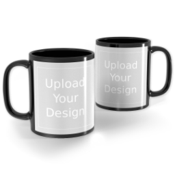 Black Ceramic Photo Mug, 11oz with Upload Your Design design