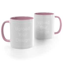 Pink Handle Photo Mug, 11oz with Upload Your Design design