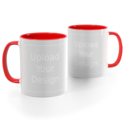 Red Handle Photo Mug, 11oz with Upload Your Design design