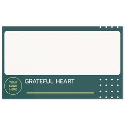 White Vinyl Rectangle Sticker 3"x5" with Non Profit Green design