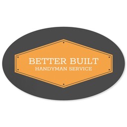 White Vinyl Oval Sticker 4.5"x7.5" - Pack of 50 with Built Strong design