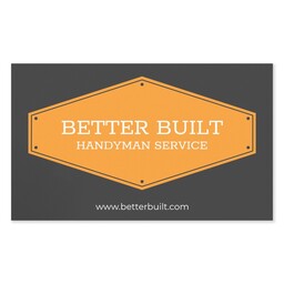 White Vinyl Rectangle Sticker 4.5"x7.5" with Built Strong design