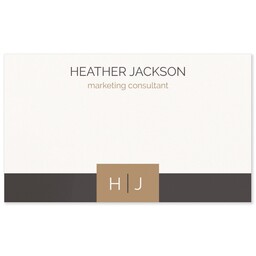 White Vinyl Rectangle Sticker 3"x5" with Classic Monogram design