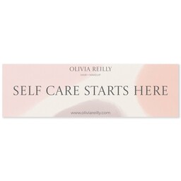 White Vinyl Rectangle Bumper Sticker 3"x10" with Soft Watercolor design