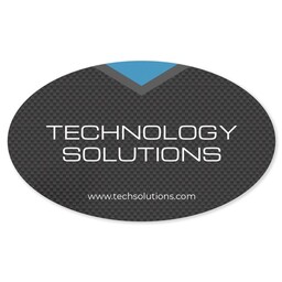 White Vinyl Oval Sticker 3"x5" - Pack of 50 with Tech Focus design