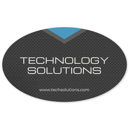 White Vinyl Oval Sticker 4.5"x7.5" - Pack of 10 with Tech Focus design