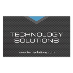 White Vinyl Rectangle Sticker 4.5"x7.5" with Tech Focus design