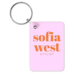 Double-Sided Rectangle Keychain with Bold Color design