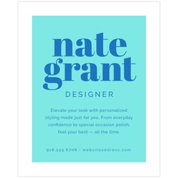 16"x20" Board Print (Bordered) with Bold Color Blue design