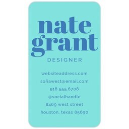 Business Cards - Rounded Corners with Bold Color Blue design