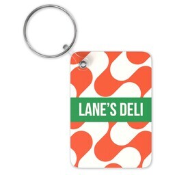 Double-Sided Rectangle Keychain with Bright Blocks Full design
