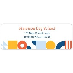 Address Label Sheet with Geometric Shapes design