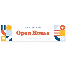 2'x8' Same Day Banner with Tabs with Geometric Shapes design