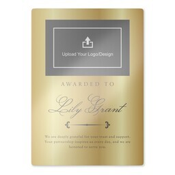 5"x7" Metal Desk Print With Easel with Gold Appreciation design