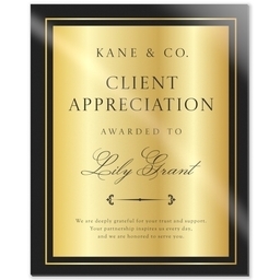 8"x10" Acrylic Print with Gold Appreciation design