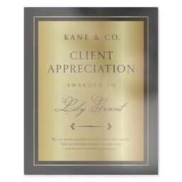 Economy Metal Print 8"x10" with Gold Appreciation design