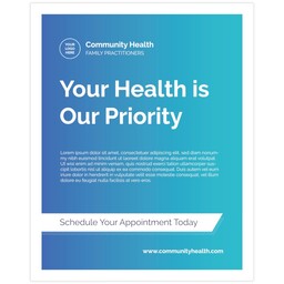 11"x14" Board Print (Bordered) with Healthcare Gradient design