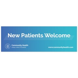 2'x6' Hang Tight Banner with Tabs with Healthcare Gradient design