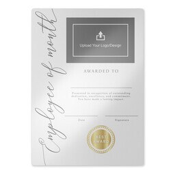 5"x7" Metal Desk Print With Easel with Modern Certificate Employee design