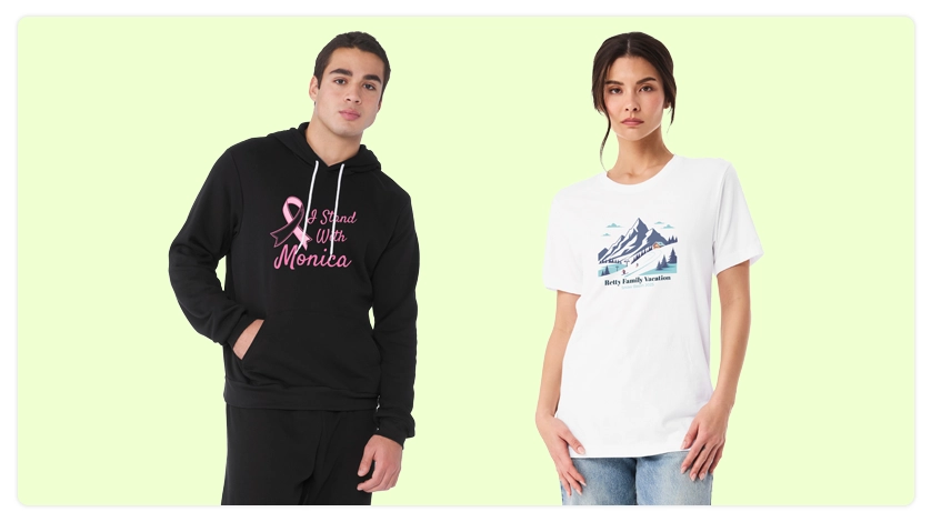 Outfit your team with custom tees, and hoodies.