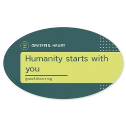 White Vinyl Oval Sticker 3"x5" with Non Profit Green design