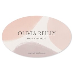 White Vinyl Oval Sticker 3"x5" with Soft Watercolor design