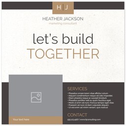 Poster, 12x12, Satin Photo Paper with Classic Monogram design