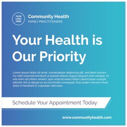 Poster, 12x12, Satin Photo Paper with Healthcare Gradient design