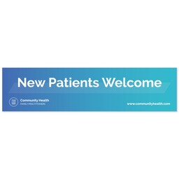 2'x8' Same Day Banner with Tabs with Healthcare Gradient design