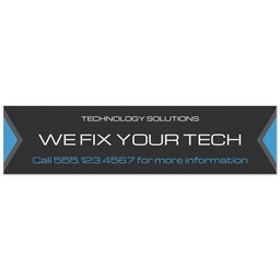 2'x8' Same Day Banner with Tabs with Tech Focus design